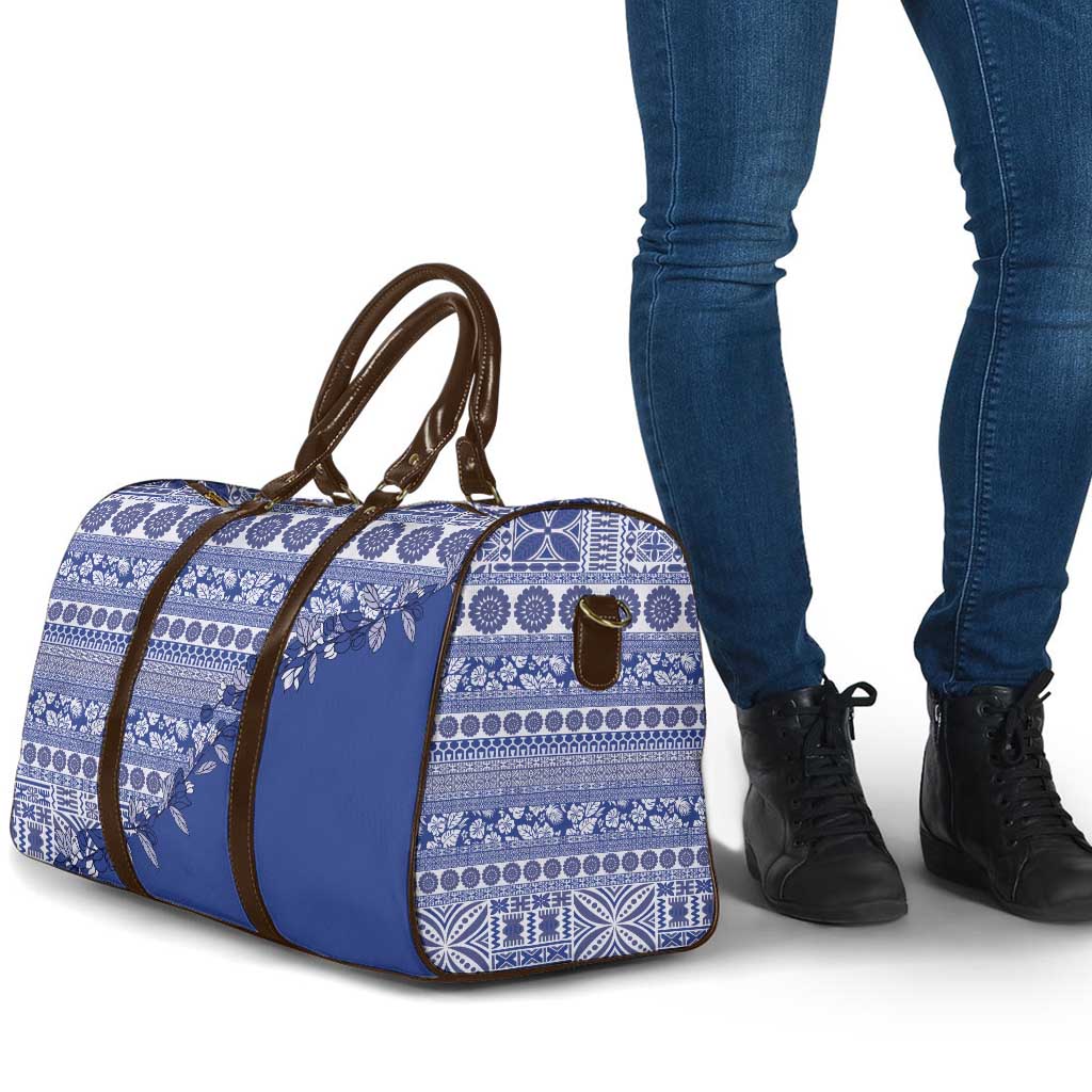 Fiji Marau na Kerisimasi Travel Bag Blue Tagimoucia Tapa Masi Tribal LT9 - Polynesian Pride
