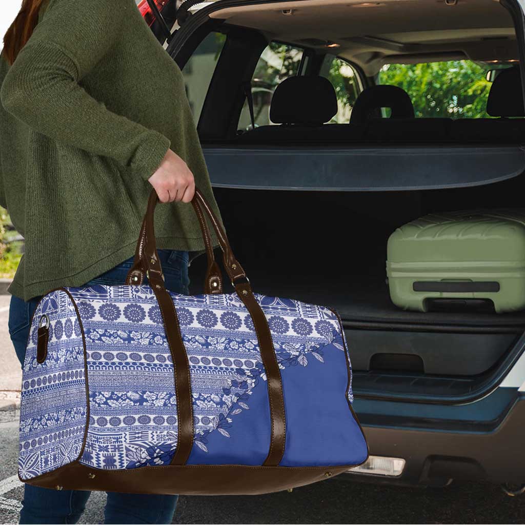 Fiji Marau na Kerisimasi Travel Bag Blue Tagimoucia Tapa Masi Tribal LT9 - Polynesian Pride