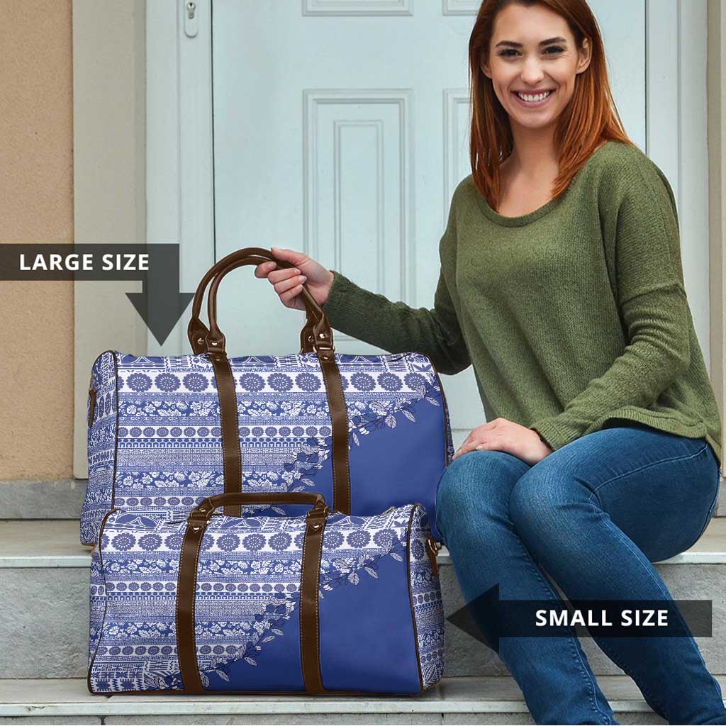 Fiji Marau na Kerisimasi Travel Bag Blue Tagimoucia Tapa Masi Tribal LT9 - Polynesian Pride