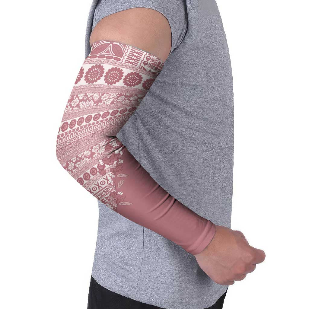 Fiji Marau na Kerisimasi Arm Sleeves Dusty Rose Tagimoucia Tapa Masi Tribal LT9 - Polynesian Pride
