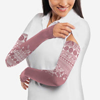 Fiji Marau na Kerisimasi Arm Sleeves Dusty Rose Tagimoucia Tapa Masi Tribal LT9 - Polynesian Pride