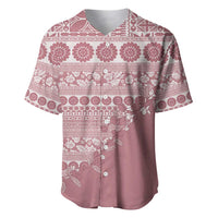 Fiji Marau na Kerisimasi Baseball Jersey Dusty Rose Tagimoucia Tapa Masi Tribal LT9 Pink - Polynesian Pride