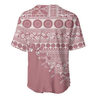 Fiji Marau na Kerisimasi Baseball Jersey Dusty Rose Tagimoucia Tapa Masi Tribal LT9 - Polynesian Pride