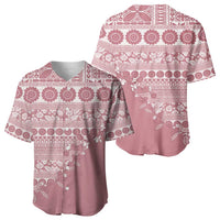 Fiji Marau na Kerisimasi Baseball Jersey Dusty Rose Tagimoucia Tapa Masi Tribal LT9 - Polynesian Pride