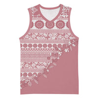 Fiji Marau na Kerisimasi Basketball Jersey Dusty Rose Tagimoucia Tapa Masi Tribal LT9 Unisex Pink - Polynesian Pride