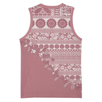 Fiji Marau na Kerisimasi Basketball Jersey Dusty Rose Tagimoucia Tapa Masi Tribal LT9 - Polynesian Pride