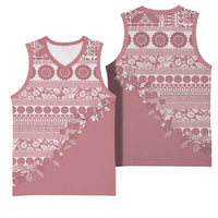 Fiji Marau na Kerisimasi Basketball Jersey Dusty Rose Tagimoucia Tapa Masi Tribal LT9 - Polynesian Pride