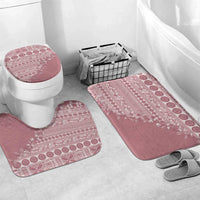 Fiji Marau na Kerisimasi Bathroom Set Dusty Rose Tagimoucia Tapa Masi Tribal LT9 Mat Set Only (3 pcs) One Size Pink - Polynesian Pride