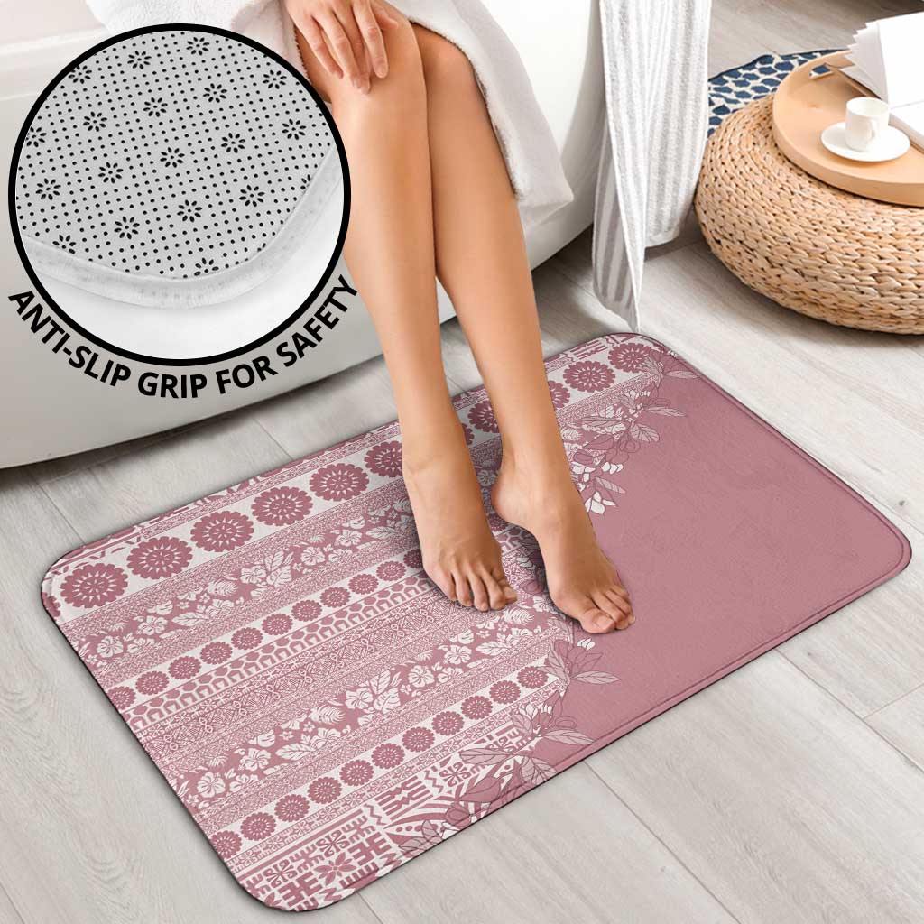 Fiji Marau na Kerisimasi Bathroom Set Dusty Rose Tagimoucia Tapa Masi Tribal LT9 - Polynesian Pride