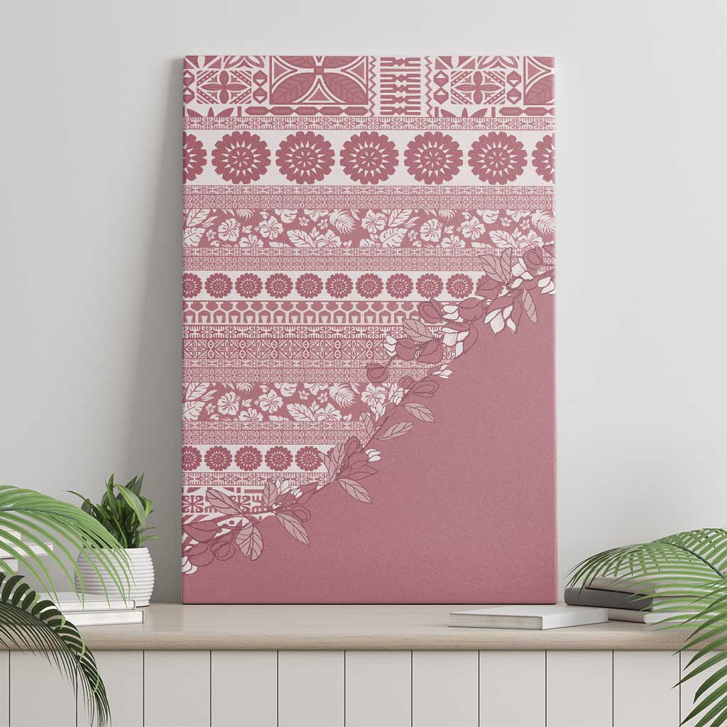 Fiji Marau na Kerisimasi Canvas Wall Art Dusty Rose Tagimoucia Tapa Masi Tribal LT9 - Polynesian Pride