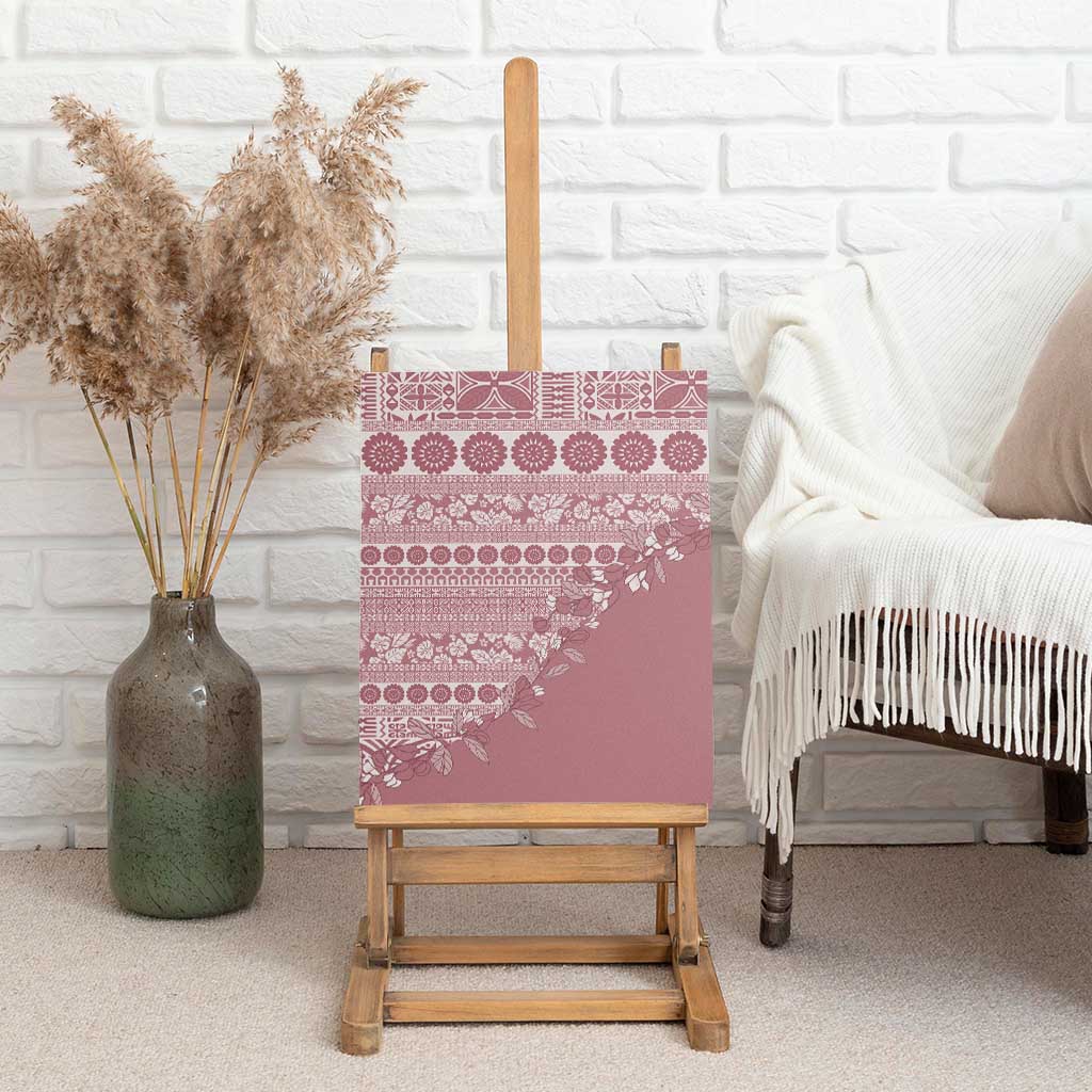 Fiji Marau na Kerisimasi Canvas Wall Art Dusty Rose Tagimoucia Tapa Masi Tribal LT9 - Polynesian Pride