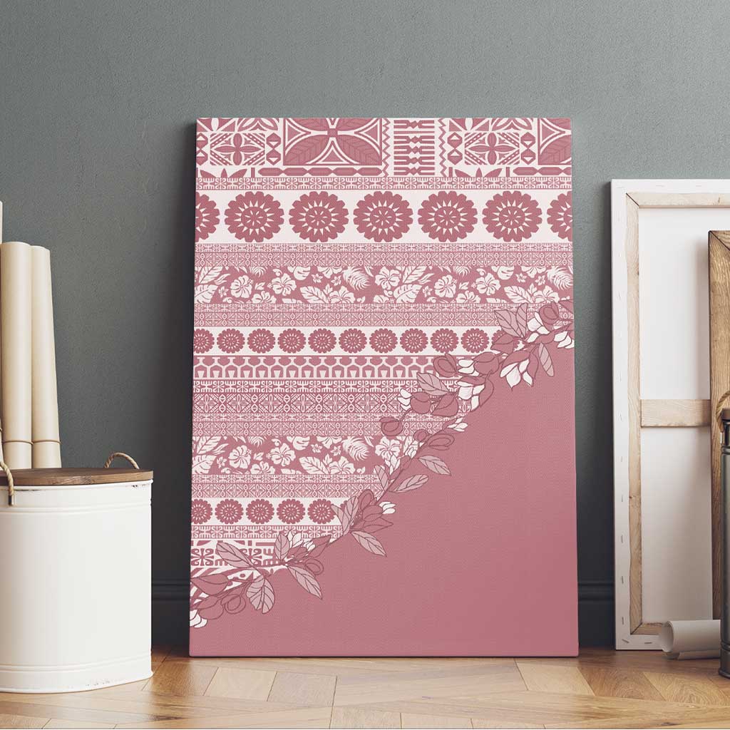 Fiji Marau na Kerisimasi Canvas Wall Art Dusty Rose Tagimoucia Tapa Masi Tribal LT9 - Polynesian Pride