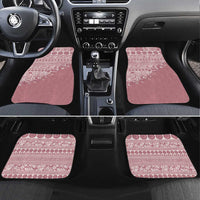 Fiji Marau na Kerisimasi Car Mats Dusty Rose Tagimoucia Tapa Masi Tribal LT9 Set 4pcs Pink - Polynesian Pride
