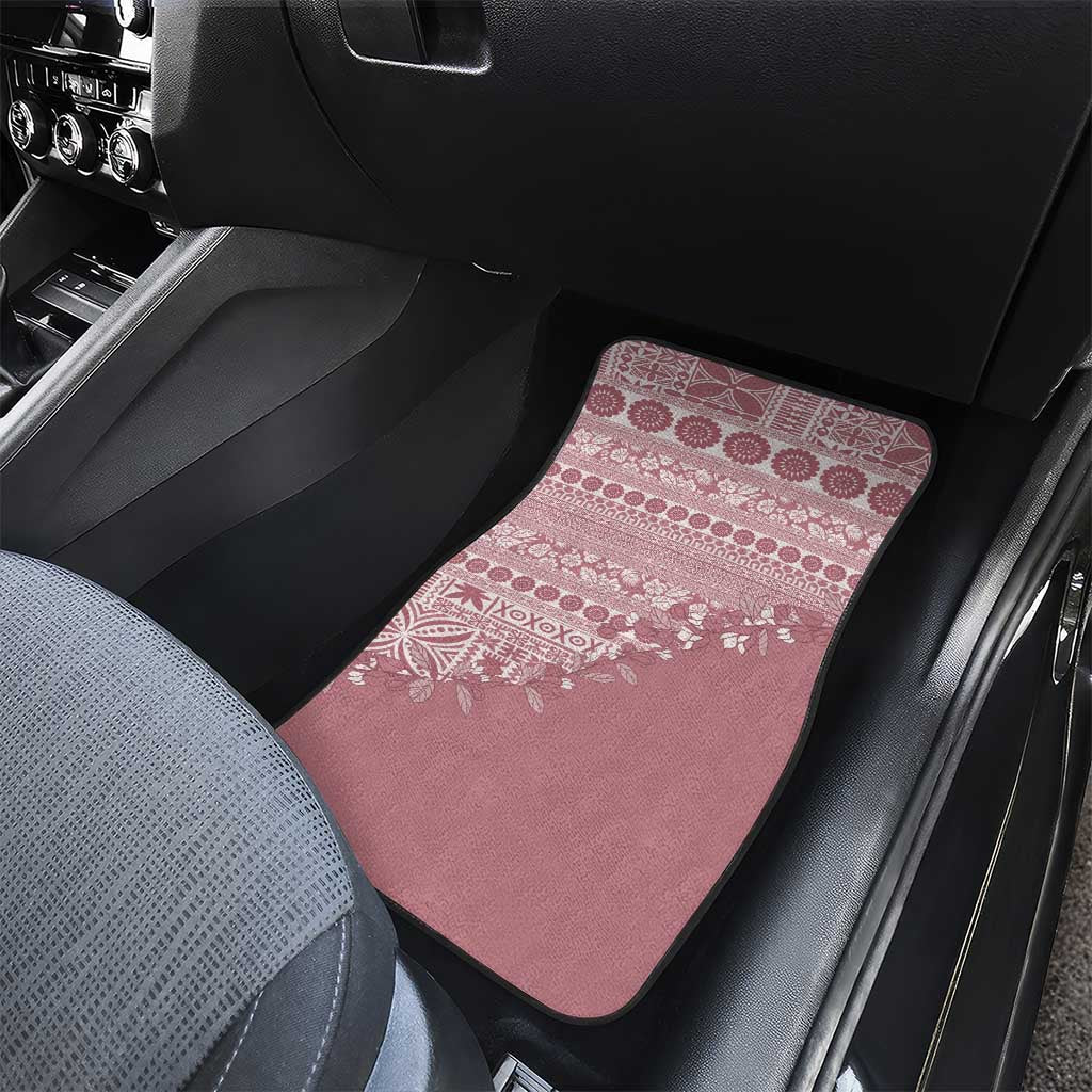 Fiji Marau na Kerisimasi Car Mats Dusty Rose Tagimoucia Tapa Masi Tribal LT9 - Polynesian Pride