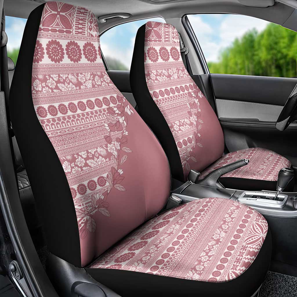 Fiji Marau na Kerisimasi Car Seat Cover Dusty Rose Tagimoucia Tapa Masi Tribal LT9 - Polynesian Pride