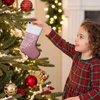 Fiji Marau na Kerisimasi Christmas Stocking Dusty Rose Tagimoucia Tapa Masi Tribal LT9 - Polynesian Pride