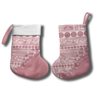 Fiji Marau na Kerisimasi Christmas Stocking Dusty Rose Tagimoucia Tapa Masi Tribal LT9 - Polynesian Pride