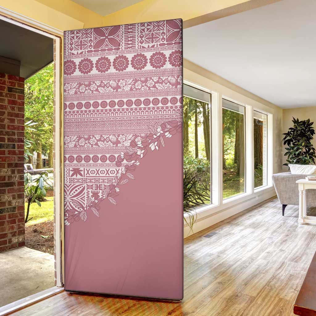 Fiji Marau na Kerisimasi Door Cover Dusty Rose Tagimoucia Tapa Masi Tribal LT9 - Polynesian Pride