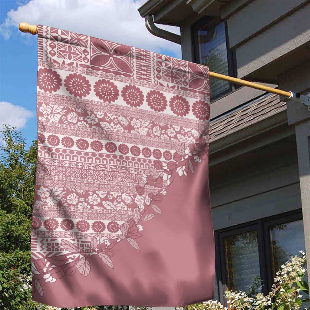 Fiji Marau na Kerisimasi Garden Flag Dusty Rose Tagimoucia Tapa Masi Tribal LT9 - Polynesian Pride