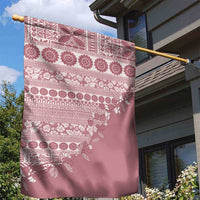 Fiji Marau na Kerisimasi Garden Flag Dusty Rose Tagimoucia Tapa Masi Tribal LT9 - Polynesian Pride