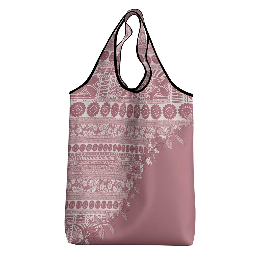 Fiji Marau na Kerisimasi Grocery Bag Dusty Rose Tagimoucia Tapa Masi Tribal LT9 - Polynesian Pride