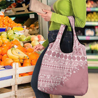 Fiji Marau na Kerisimasi Grocery Bag Dusty Rose Tagimoucia Tapa Masi Tribal LT9 - Polynesian Pride