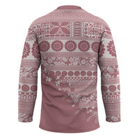 Fiji Marau na Kerisimasi Hockey Jersey Dusty Rose Tagimoucia Tapa Masi Tribal LT9 - Polynesian Pride