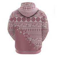 Fiji Marau na Kerisimasi Hoodie Dusty Rose Tagimoucia Tapa Masi Tribal LT9 - Polynesian Pride