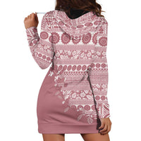 Fiji Marau na Kerisimasi Hoodie Dress Dusty Rose Tagimoucia Tapa Masi Tribal LT9 - Polynesian Pride