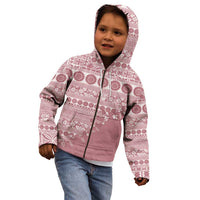 Fiji Marau na Kerisimasi Kid Hoodie Dusty Rose Tagimoucia Tapa Masi Tribal - Polynesian Pride
