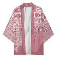 Fiji Marau na Kerisimasi Kimono Dusty Rose Tagimoucia Tapa Masi Tribal LT9 Unisex Pink - Polynesian Pride