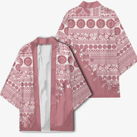 Fiji Marau na Kerisimasi Kimono Dusty Rose Tagimoucia Tapa Masi Tribal LT9 - Polynesian Pride