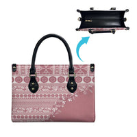Fiji Marau na Kerisimasi Leather Bag Dusty Rose Tagimoucia Tapa Masi Tribal LT9 - Polynesian Pride