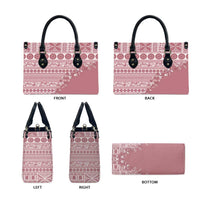 Fiji Marau na Kerisimasi Leather Bag Dusty Rose Tagimoucia Tapa Masi Tribal LT9 - Polynesian Pride