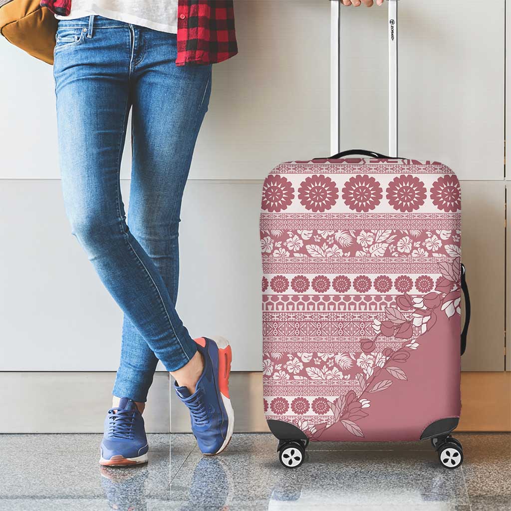 Fiji Marau na Kerisimasi Luggage Cover Dusty Rose Tagimoucia Tapa Masi Tribal LT9 - Polynesian Pride