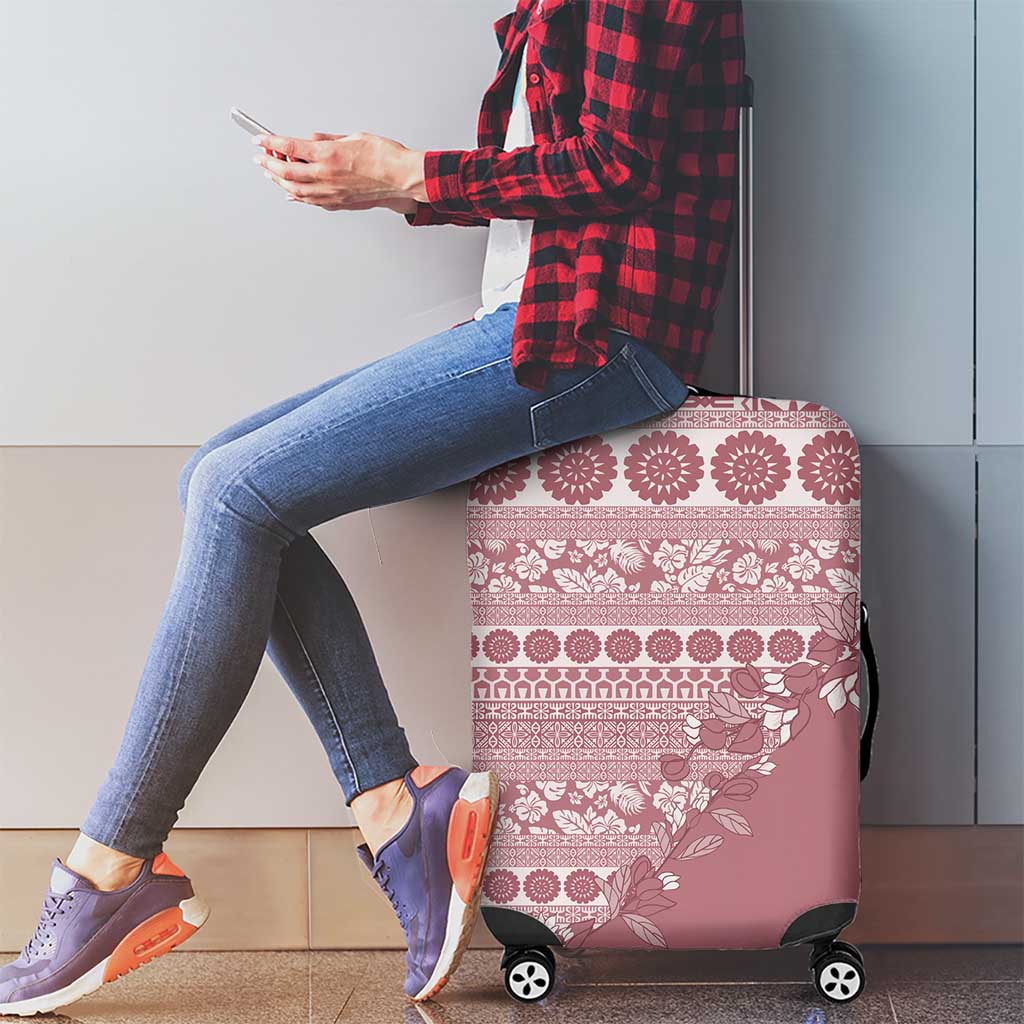 Fiji Marau na Kerisimasi Luggage Cover Dusty Rose Tagimoucia Tapa Masi Tribal LT9 - Polynesian Pride