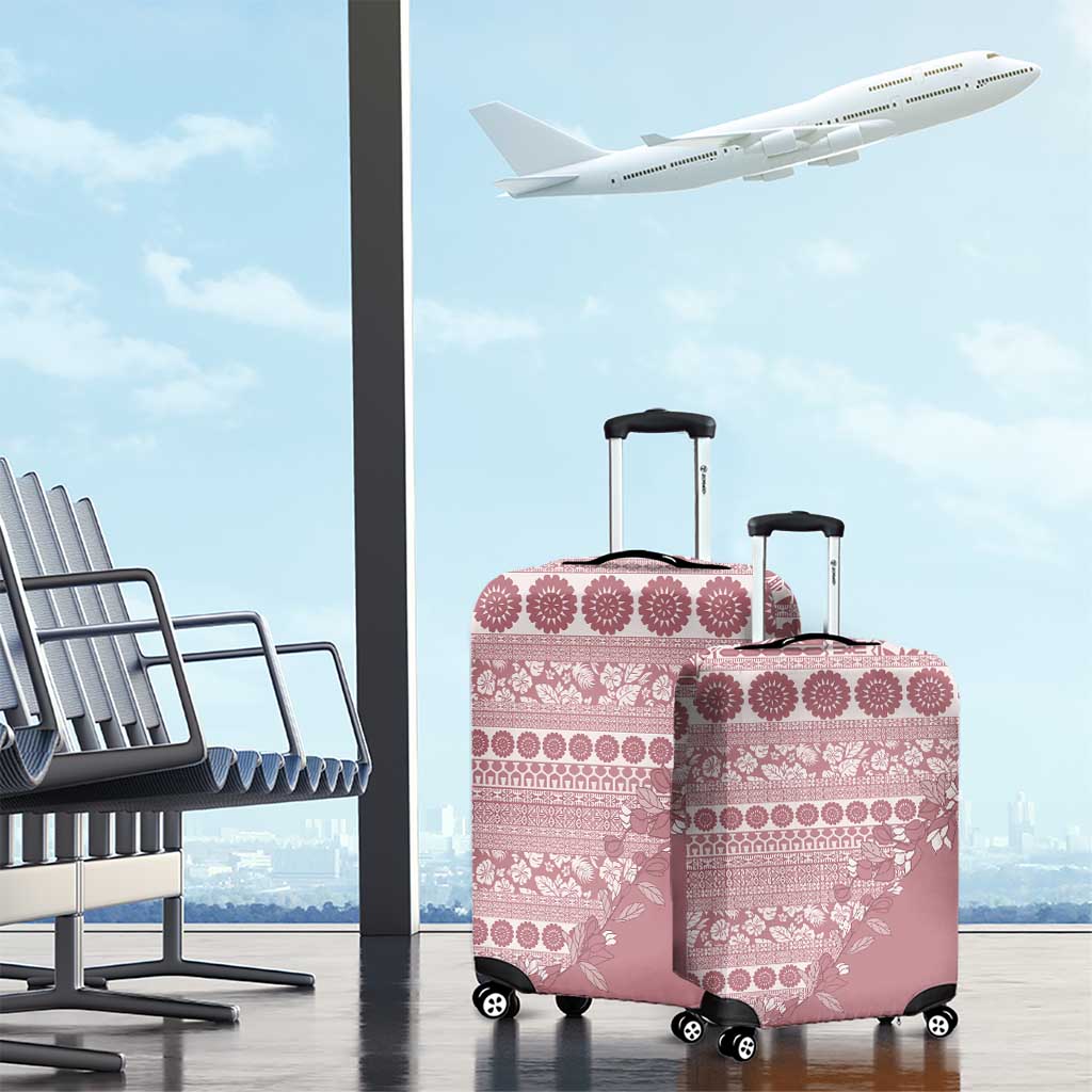 Fiji Marau na Kerisimasi Luggage Cover Dusty Rose Tagimoucia Tapa Masi Tribal LT9 - Polynesian Pride