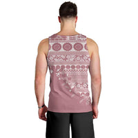 Fiji Marau na Kerisimasi Men Tank Top Dusty Rose Tagimoucia Tapa Masi Tribal LT9 - Polynesian Pride