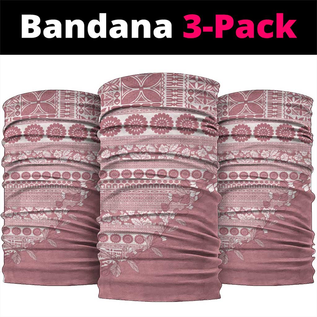 Fiji Marau na Kerisimasi Neck Gaiter Dusty Rose Tagimoucia Tapa Masi Tribal LT9 package One Size: 25*50cm Pink - Polynesian Pride