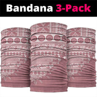 Fiji Marau na Kerisimasi Neck Gaiter Dusty Rose Tagimoucia Tapa Masi Tribal LT9 package One Size: 25*50cm Pink - Polynesian Pride