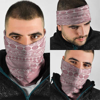 Fiji Marau na Kerisimasi Neck Gaiter Dusty Rose Tagimoucia Tapa Masi Tribal LT9 - Polynesian Pride