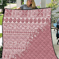 Fiji Marau na Kerisimasi Quilt Dusty Rose Tagimoucia Tapa Masi Tribal LT9 Pink - Polynesian Pride