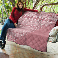 Fiji Marau na Kerisimasi Quilt Dusty Rose Tagimoucia Tapa Masi Tribal LT9 - Polynesian Pride
