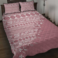 Fiji Marau na Kerisimasi Quilt Bed Set Dusty Rose Tagimoucia Tapa Masi Tribal LT9 Pink - Polynesian Pride