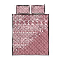 Fiji Marau na Kerisimasi Quilt Bed Set Dusty Rose Tagimoucia Tapa Masi Tribal LT9 - Polynesian Pride