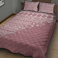 Fiji Marau na Kerisimasi Quilt Bed Set Dusty Rose Tagimoucia Tapa Masi Tribal LT9 - Polynesian Pride