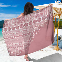 Fiji Marau na Kerisimasi Sarong Dusty Rose Tagimoucia Tapa Masi Tribal LT9 One Size 44 x 66 inches Pink - Polynesian Pride