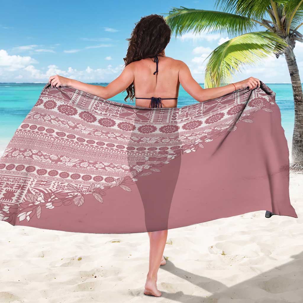 Fiji Marau na Kerisimasi Sarong Dusty Rose Tagimoucia Tapa Masi Tribal LT9 - Polynesian Pride