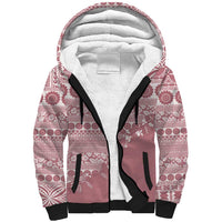 Fiji Marau na Kerisimasi Sherpa Hoodie Dusty Rose Tagimoucia Tapa Masi Tribal LT9 Unisex Pink - Polynesian Pride