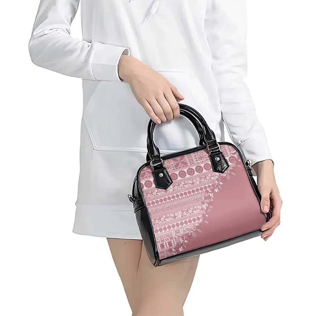 Fiji Marau na Kerisimasi Shoulder Handbag Dusty Rose Tagimoucia Tapa Masi Tribal LT9 - Polynesian Pride